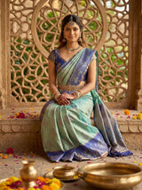 MIMOSA Sapphire Kanjivaram Art Silk Saree — pose 8 styling detail