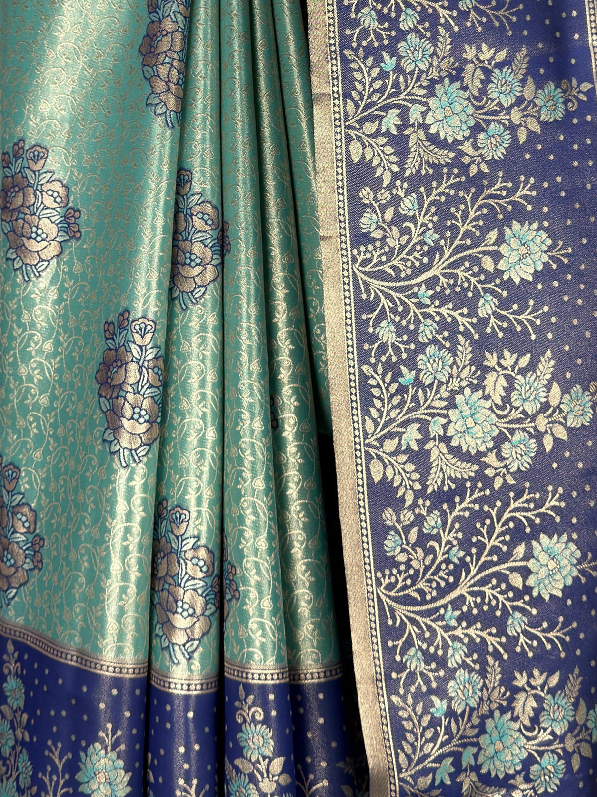 MIMOSA Sapphire Kanjivaram Art Silk Saree — fleets shot full lifestyle