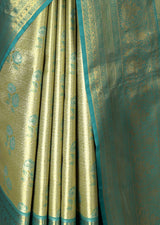 MIMOSA Olive Kanjivaram Art Silk Saree — fleets shot full lifestyle
