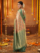 MIMOSA Orange Kanjivaram Art Silk Saree — pose 9 styling detail