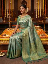 MIMOSA Saffire Kanjivaram Art Silk Saree — pose 8 styling detail