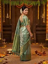 MIMOSA Saffire Kanjivaram Art Silk Saree — pose 9 styling detail