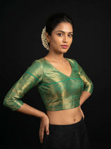 MIMOSA Saffire Kanjivaram Art Silk Saree — blouse close-up