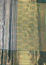 MIMOSA Saffire Kanjivaram Art Silk Saree — pallu and zari work detail