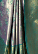 MIMOSA Violet Kanjivaram Art Silk Saree — fleets shot full lifestyle