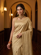 MIMOSA Beige Saree Saree — pose 10 styling detail