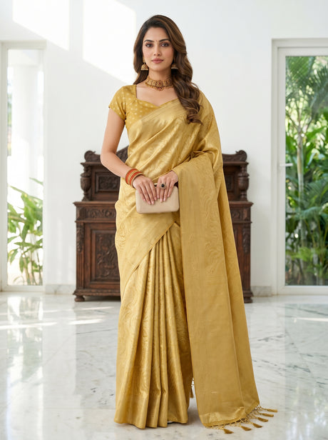 Mustard  Saree