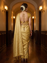 MIMOSA Mustard Saree Saree — pose 2 styling detail