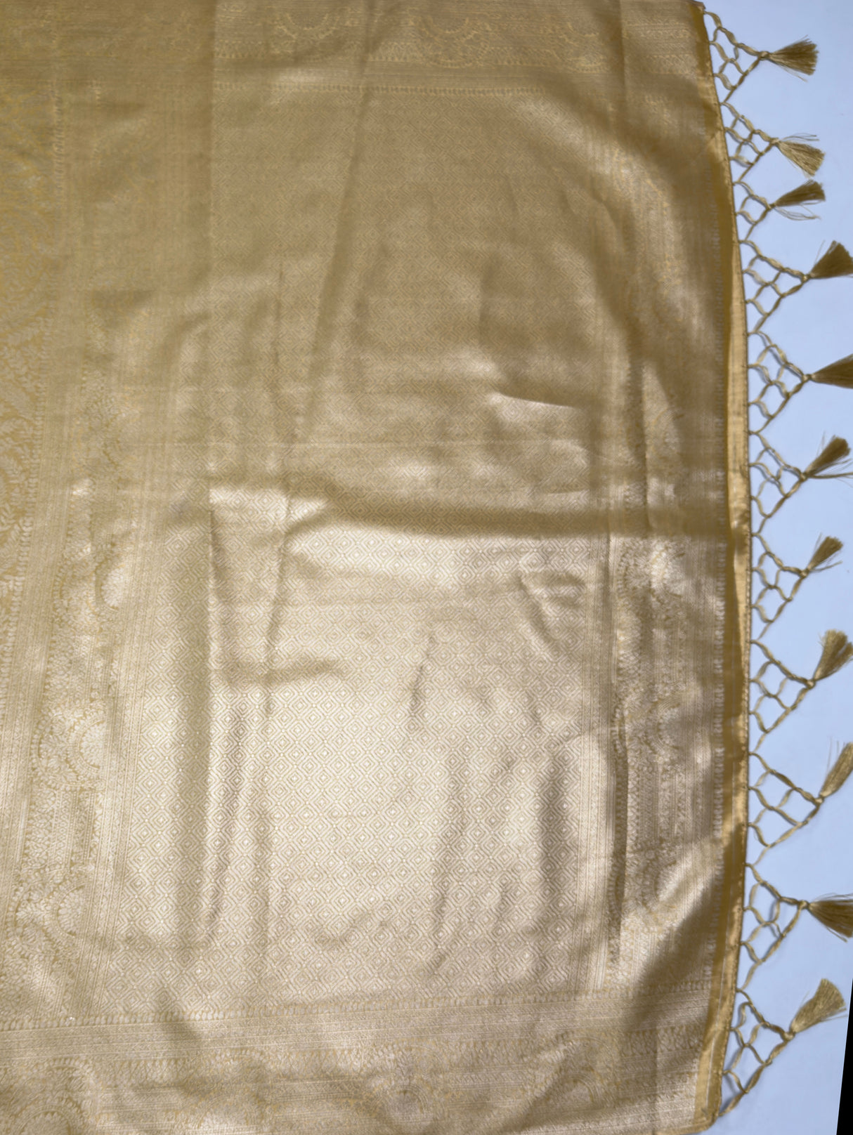 MIMOSA Mustard Saree Saree — pallu and zari work detail