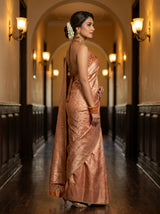 MIMOSA Peach Saree Saree — pose 3 styling detail