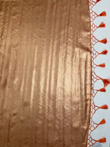 MIMOSA Peach Saree Saree — pallu and zari work detail