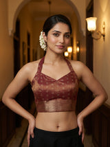 MIMOSA Pink Saree Saree — blouse close-up