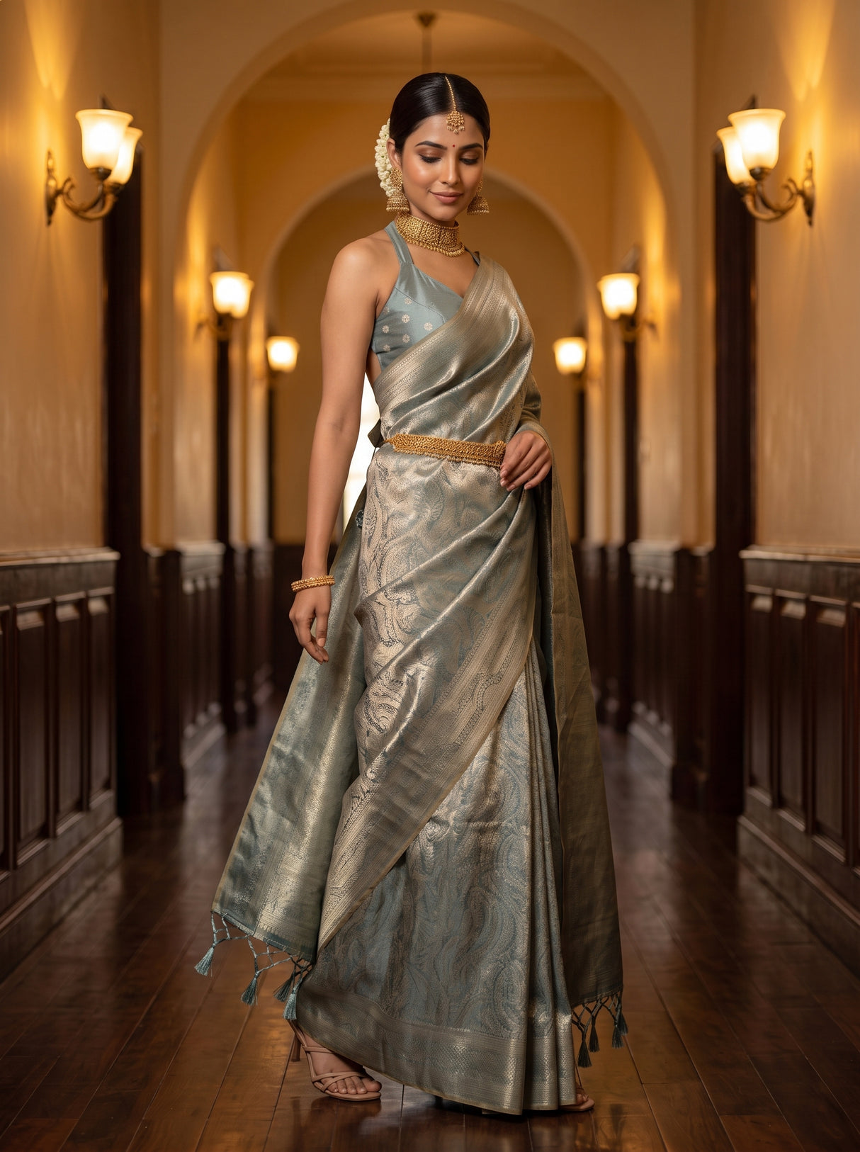 MIMOSA Sapphire Saree Saree — pose 9 styling detail