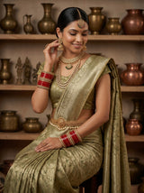 MIMOSA Green Saree Saree — pose 10 styling detail