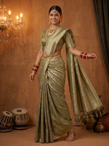 MIMOSA Green Saree Saree — pose 9 styling detail