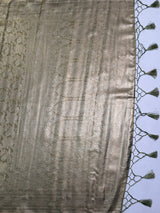 MIMOSA Green Saree Saree — pallu and zari work detail