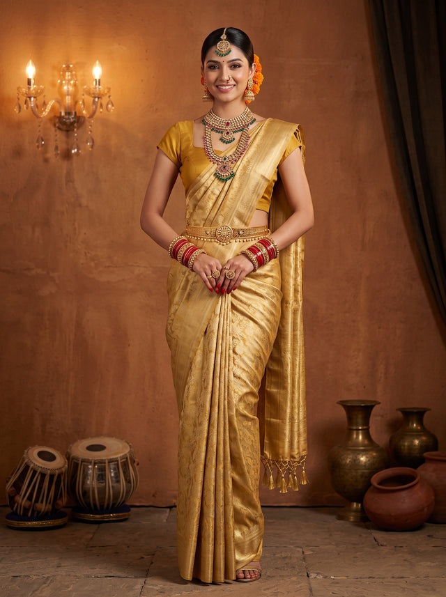 Mustard  Saree