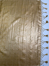 MIMOSA Mustard Saree Saree — pallu and zari work detail