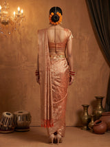 MIMOSA Peach Saree Saree — pose 2 styling detail