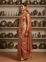 MIMOSA Peach Saree Saree — pose 3 styling detail