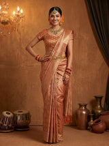 MIMOSA Peach Saree Saree — pose 4 styling detail