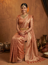 MIMOSA Peach Saree Saree — pose 8 styling detail
