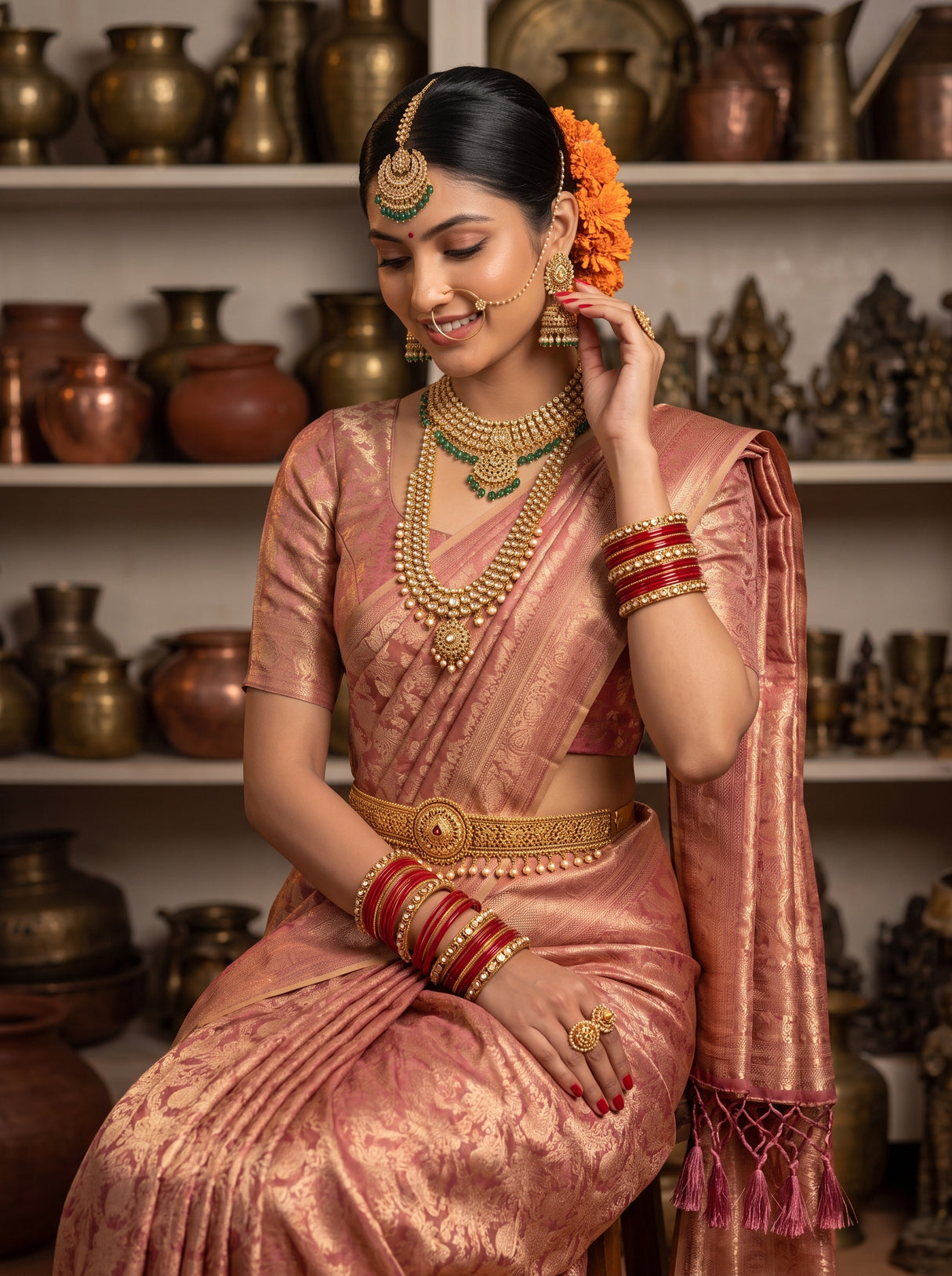 MIMOSA Pink Saree Saree — pose 10 styling detail