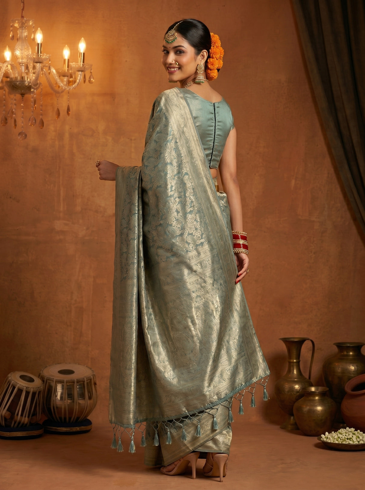 MIMOSA Sapphire Saree Saree — pose 7 styling detail