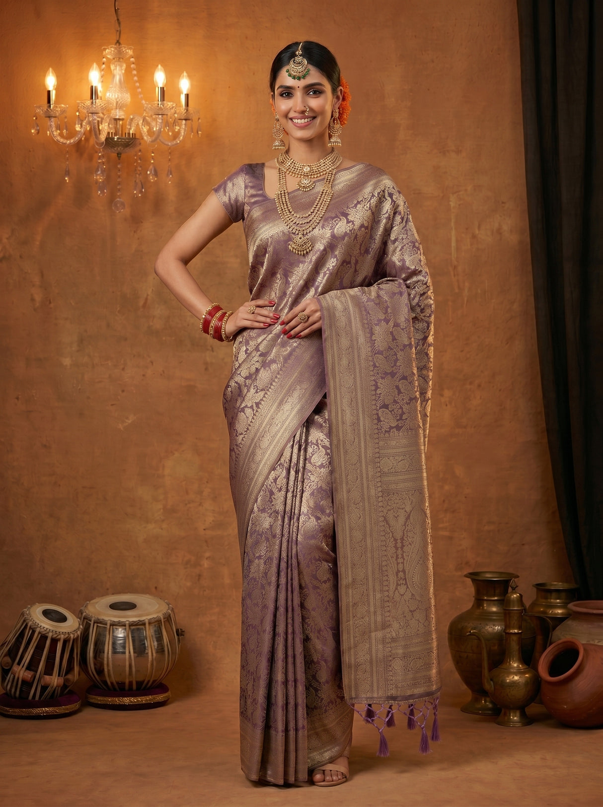 MIMOSA Violet Saree Saree — pose 4 styling detail