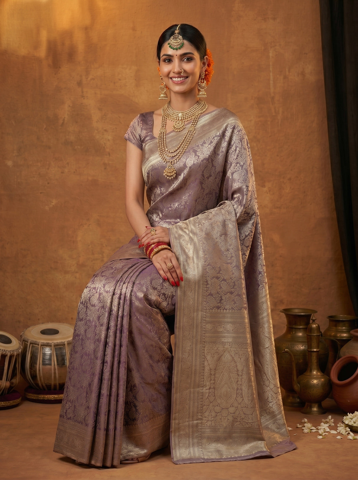 MIMOSA Violet Saree Saree — pose 8 styling detail