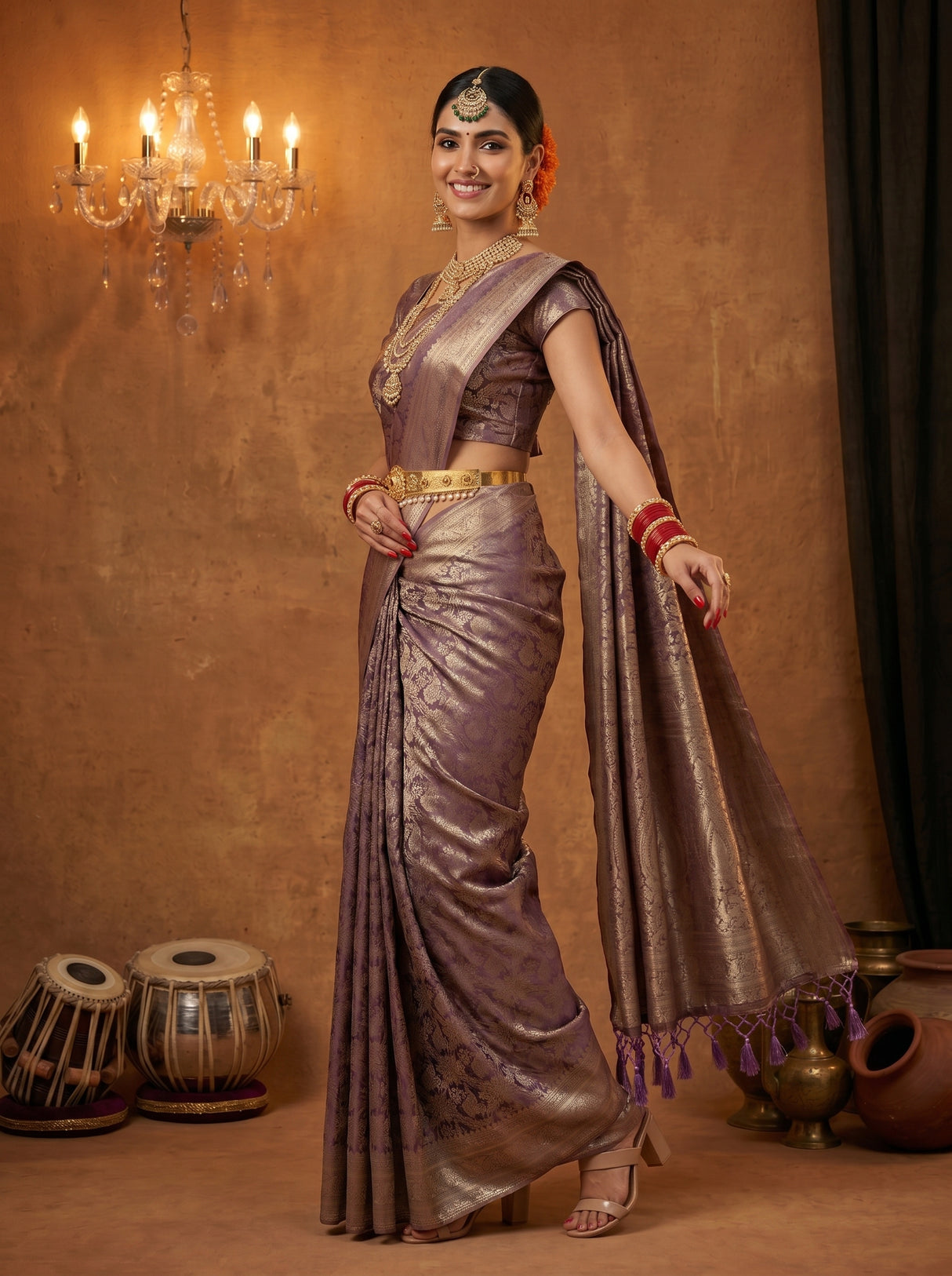 MIMOSA Violet Saree Saree — pose 9 styling detail