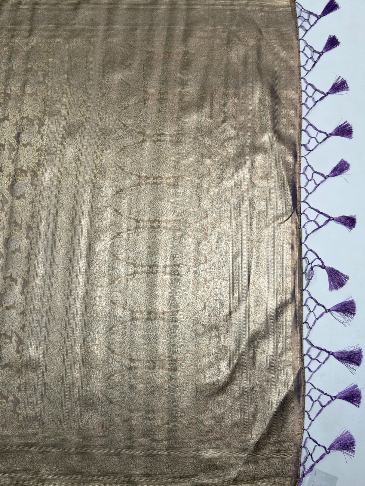 MIMOSA Violet Saree Saree — pallu and zari work detail