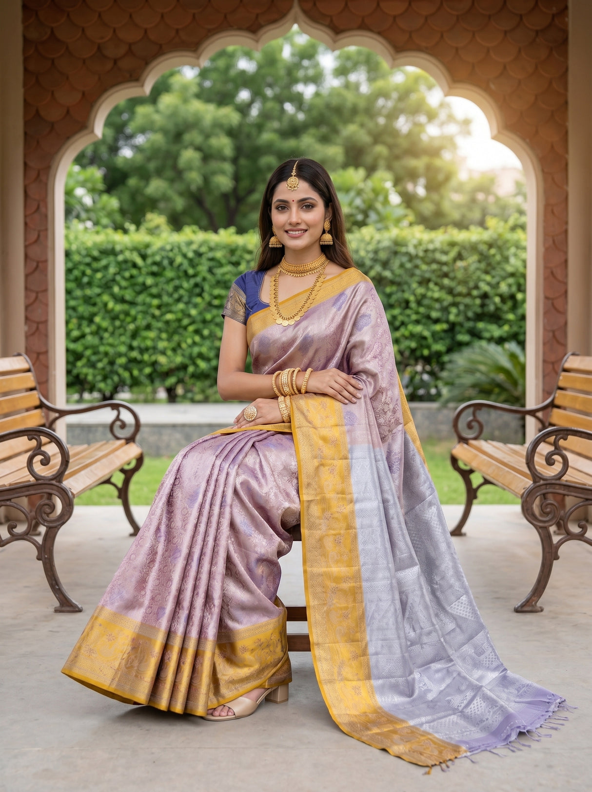MIMOSA Maroon Saree Saree — pose 8 styling detail