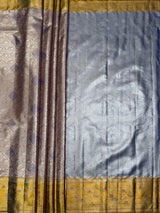 MIMOSA Maroon Saree Saree — pallu and zari work detail
