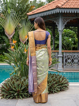 MIMOSA Olive Saree Saree — pose 2 styling detail