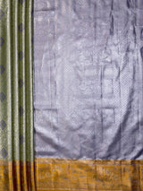 MIMOSA Olive Saree Saree — pallu and zari work detail