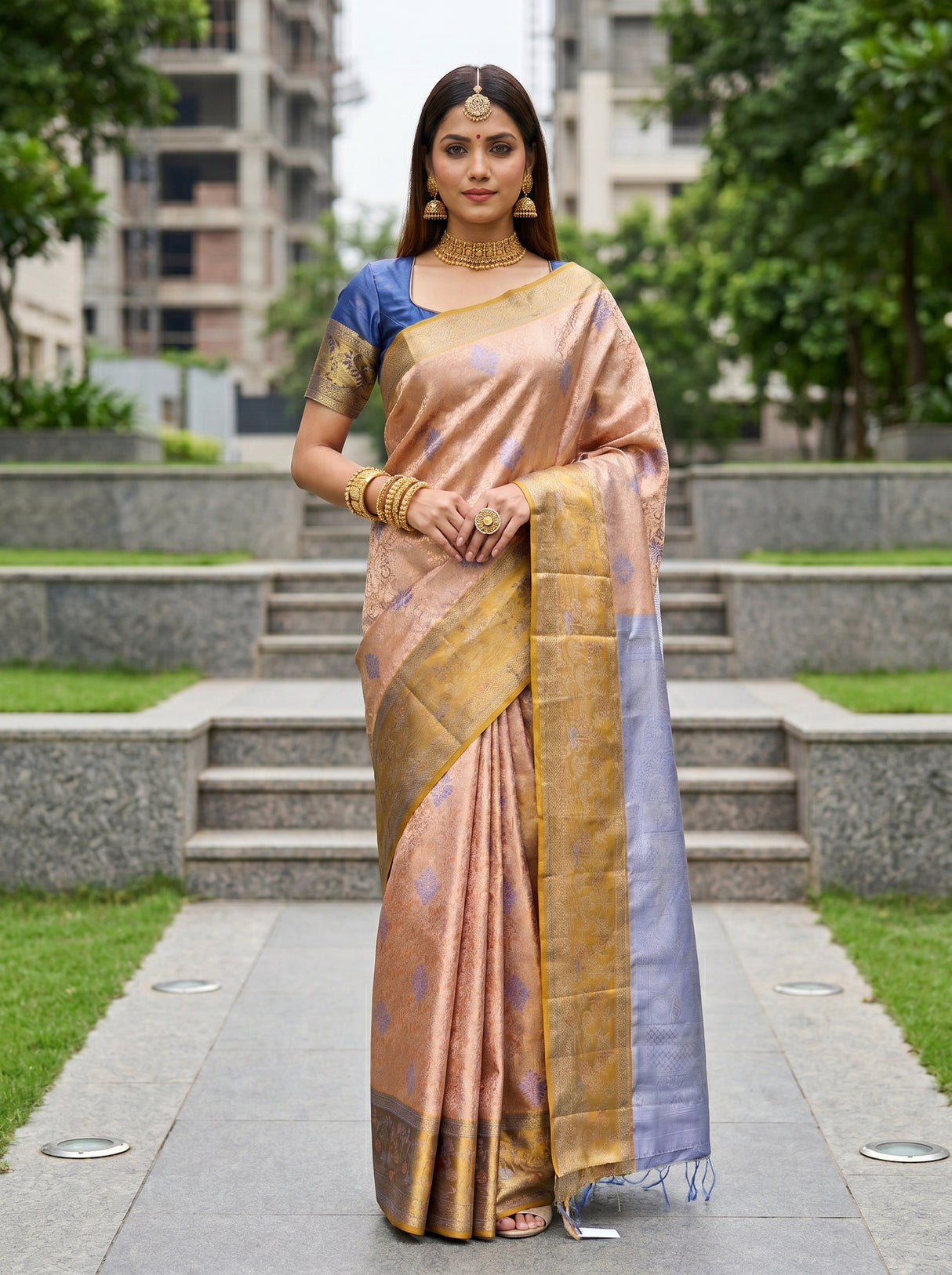 Orange  Saree