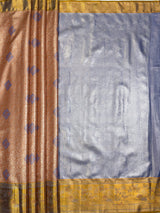 MIMOSA Orange Saree Saree — pallu and zari work detail