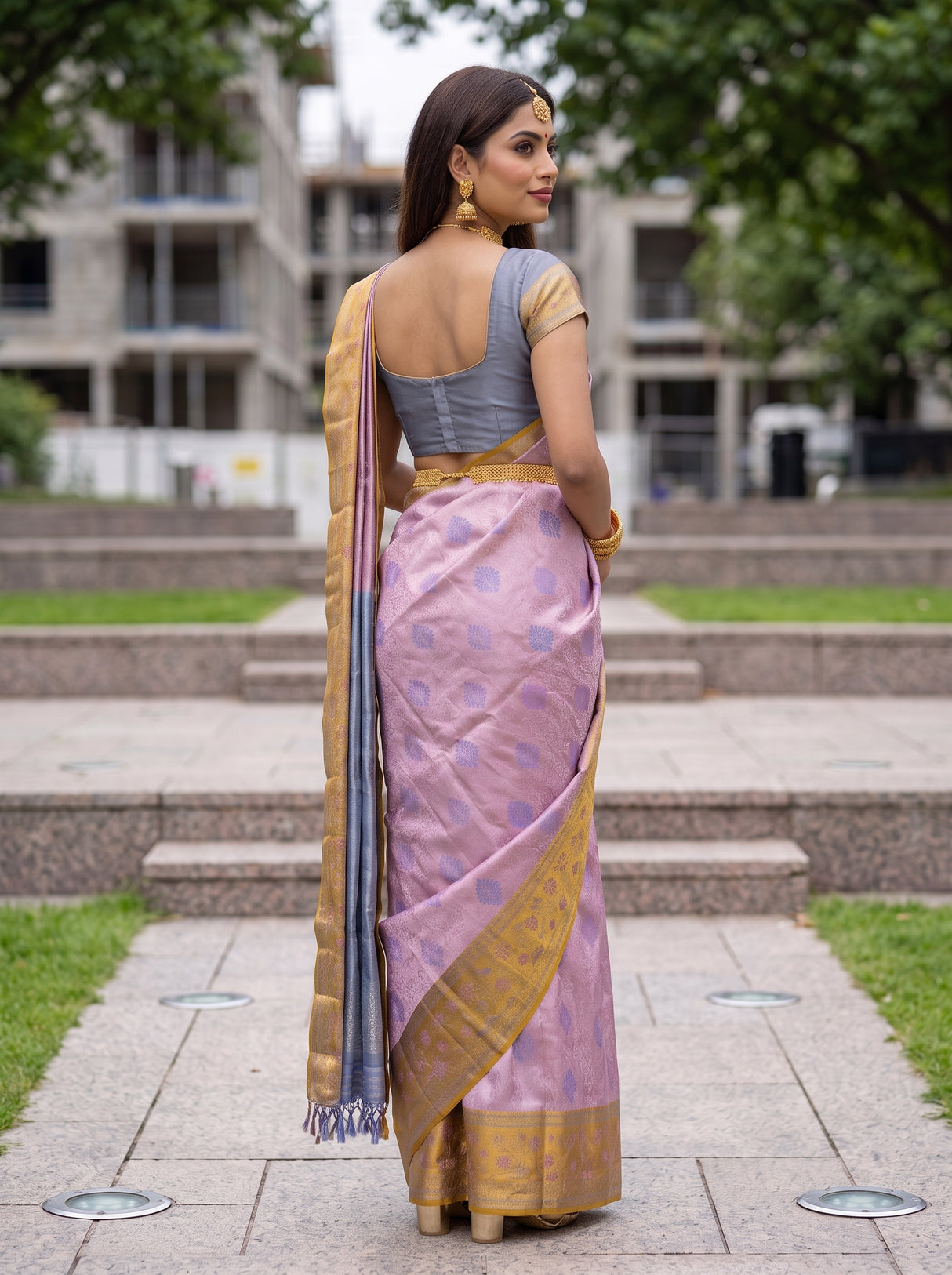 MIMOSA Rani Saree Saree — pose 2 styling detail