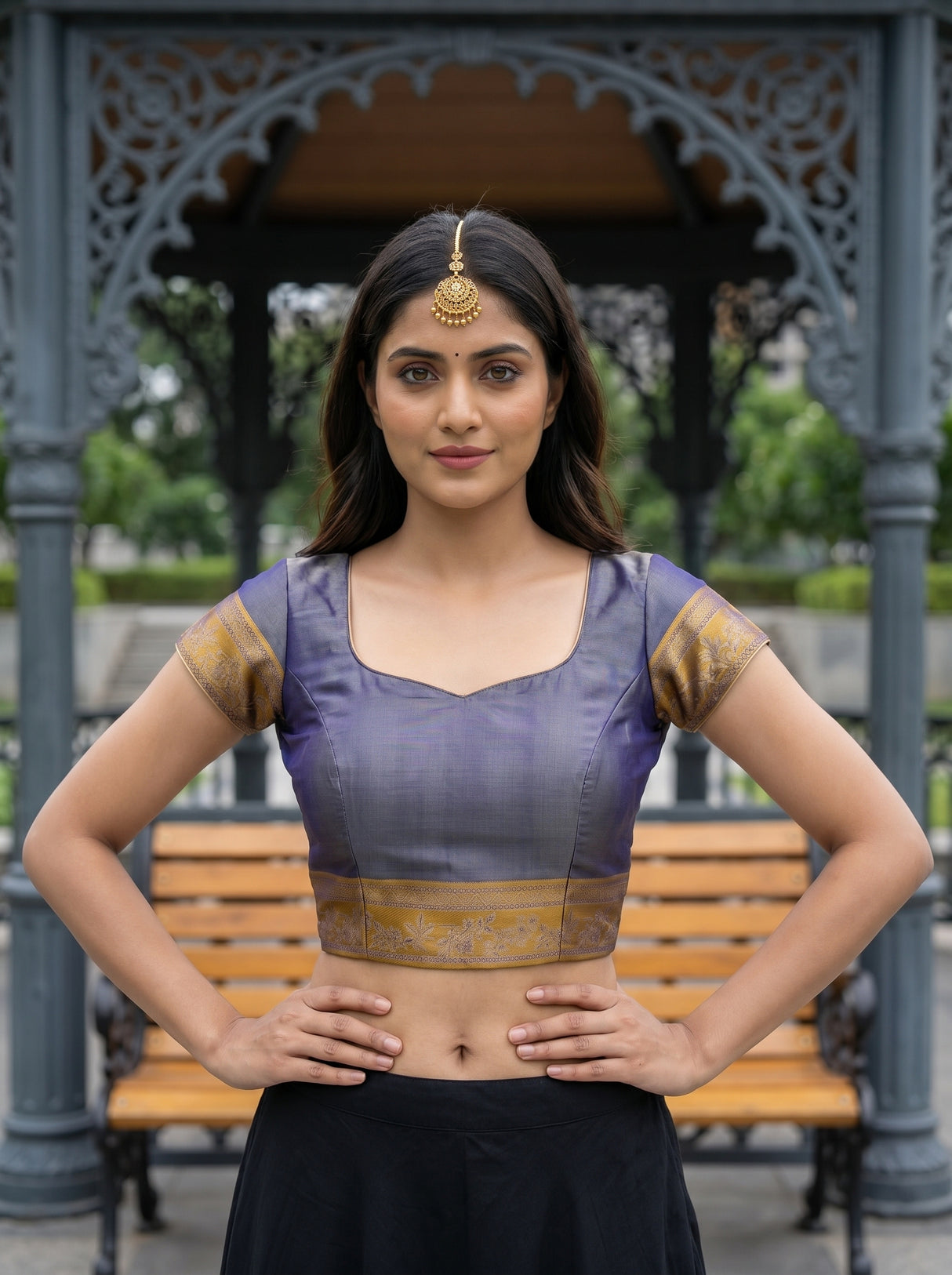 MIMOSA Sapphire Saree Saree — blouse close-up