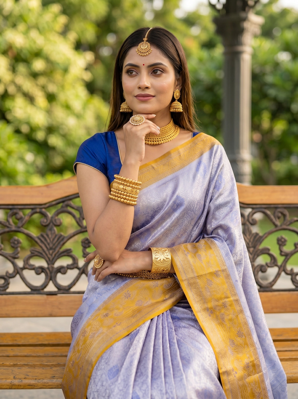 MIMOSA Violet Saree Saree — pose 10 styling detail