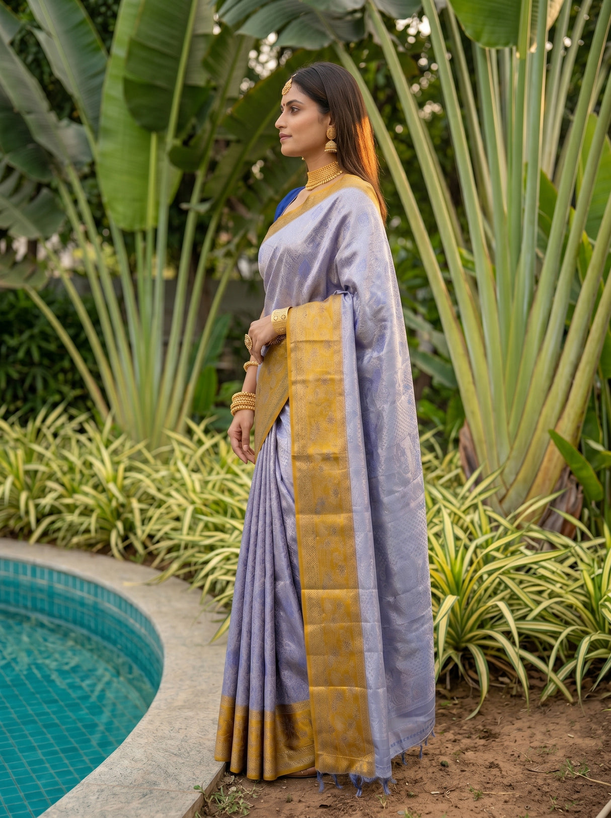 MIMOSA Violet Saree Saree — pose 3 styling detail