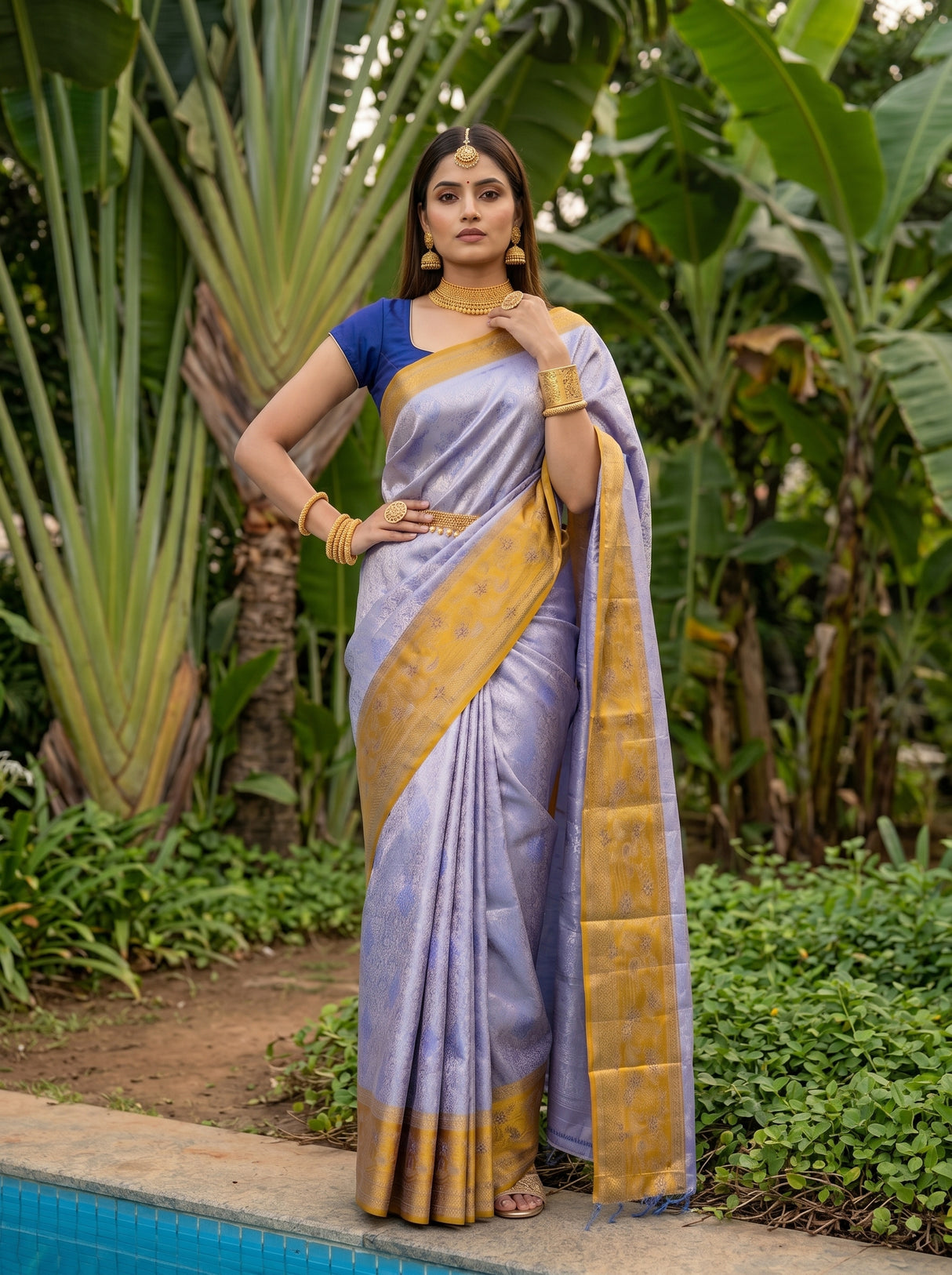 MIMOSA Violet Saree Saree — pose 4 styling detail