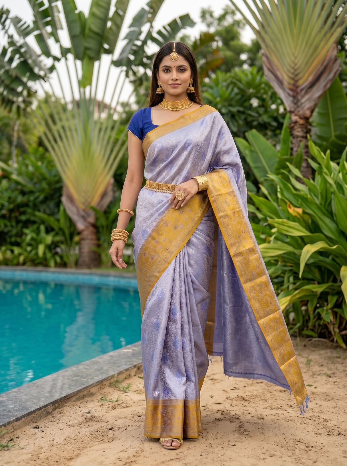 MIMOSA Violet Saree Saree — pose 6 styling detail