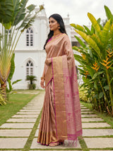 MIMOSA Peach Kanjivaram Art Silk Saree — pose 3 styling detail