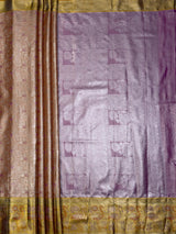 MIMOSA Peach Kanjivaram Art Silk Saree — pallu and zari work detail