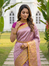 MIMOSA Pink Kanjivaram Art Silk Saree — pose 10 styling detail