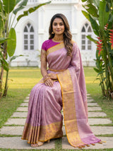 MIMOSA Pink Kanjivaram Art Silk Saree — pose 8 styling detail