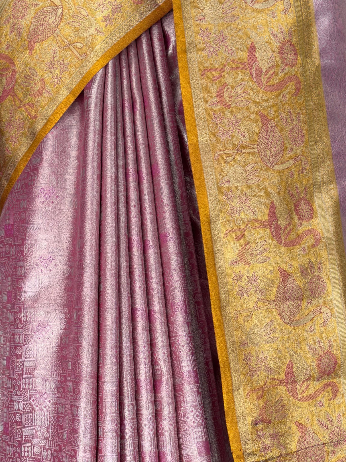 MIMOSA Pink Kanjivaram Art Silk Saree — fleets shot full lifestyle