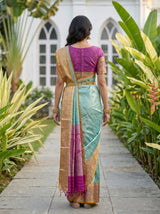 MIMOSA Rama Kanjivaram Art Silk Saree — pose 2 styling detail